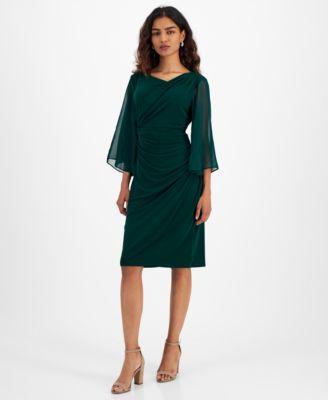 Petite Cowlneck Cape-Sleeve Sheath Dress product image