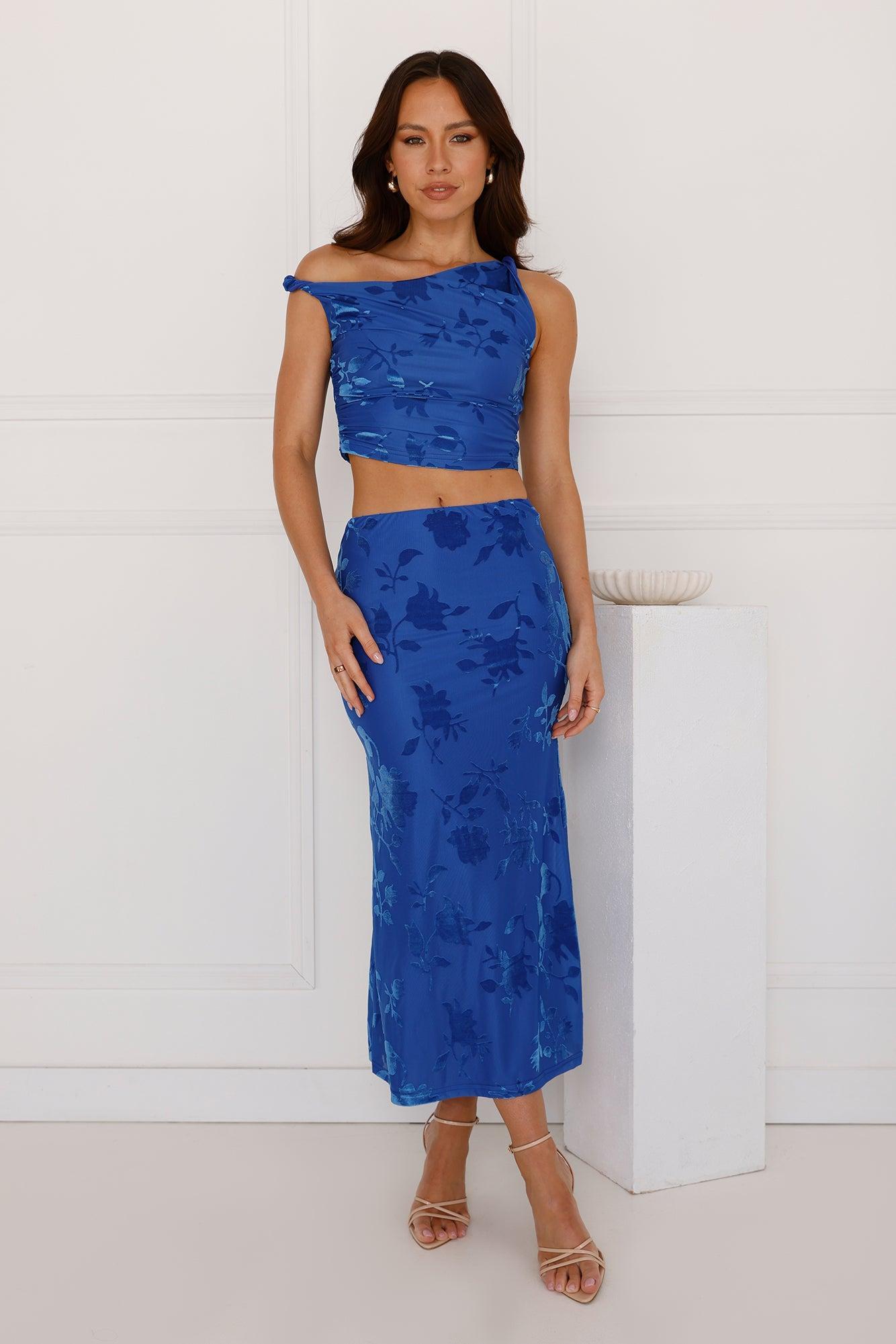 Neon Night Midi Skirt Blue Product Image