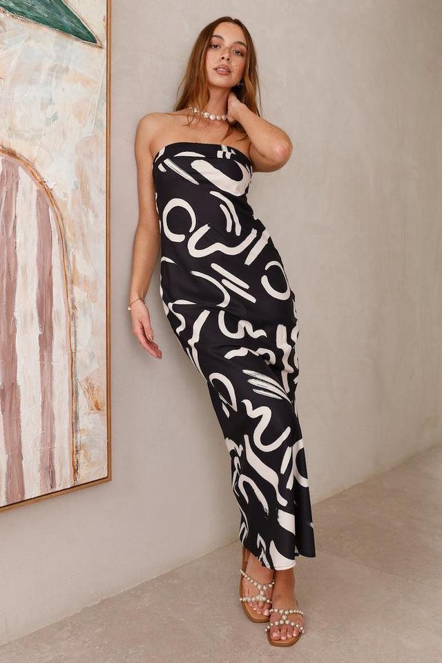 Check Me Out Strapless Maxi Dress Black Product Image