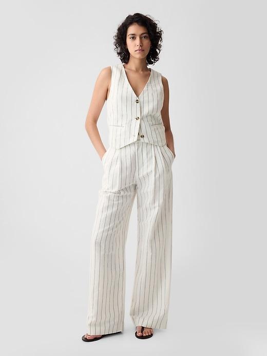 365 High Rise Linen-Cotton Trousers Product Image