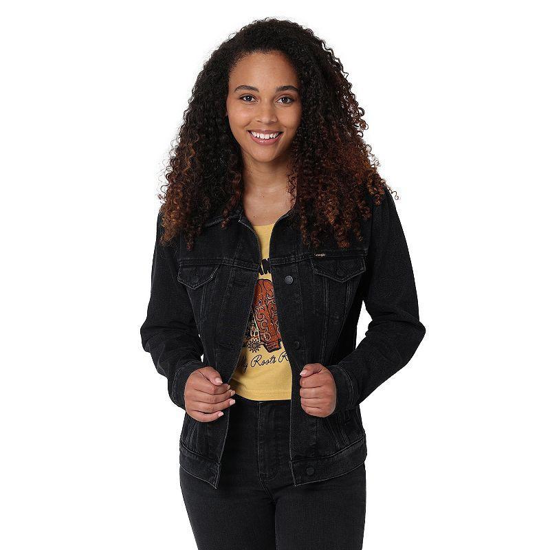 Womens Wrangler Memory Maker Denim Jacket Black Black Product Image