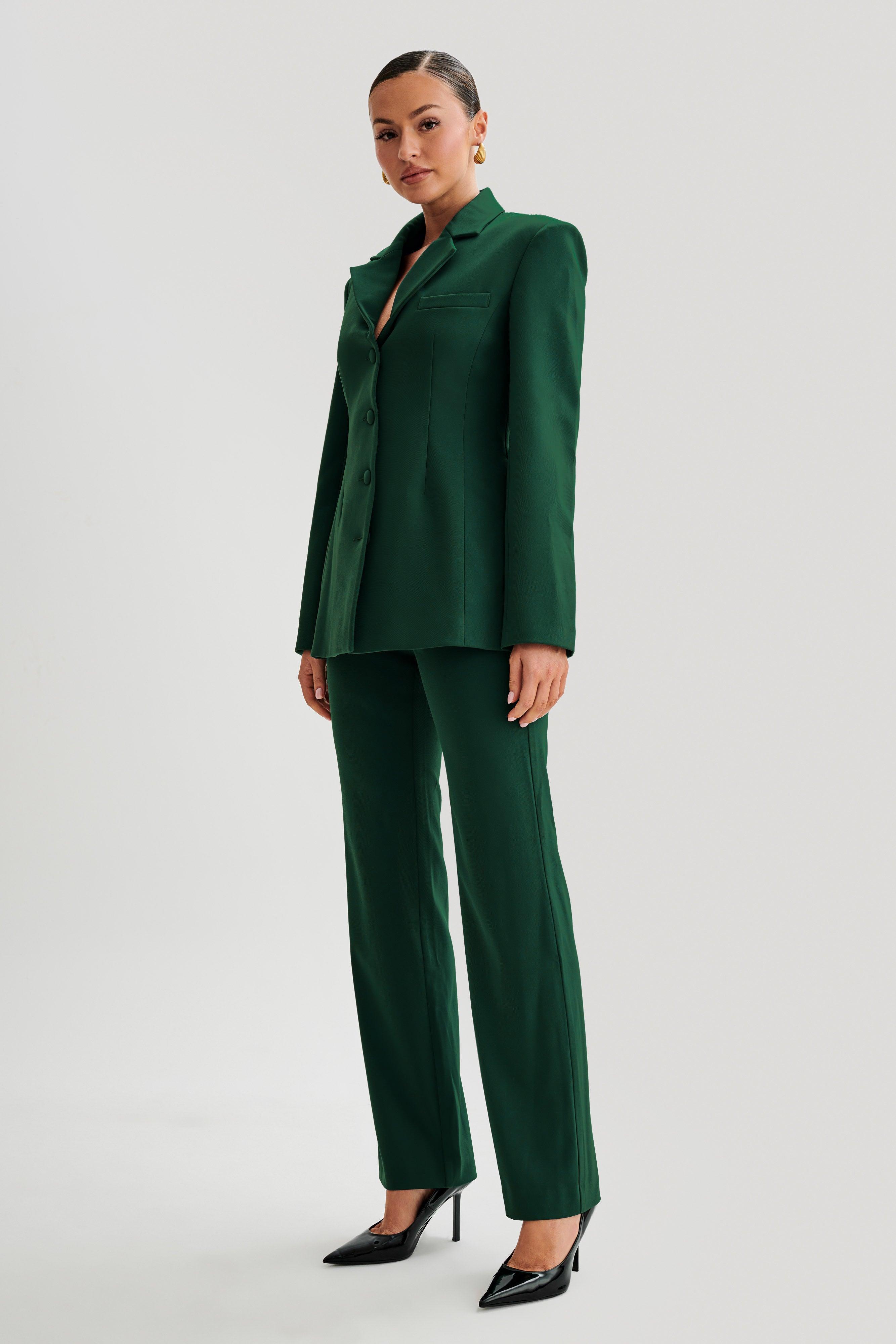 Allanah Straight Leg Pant - Forest Green Product Image