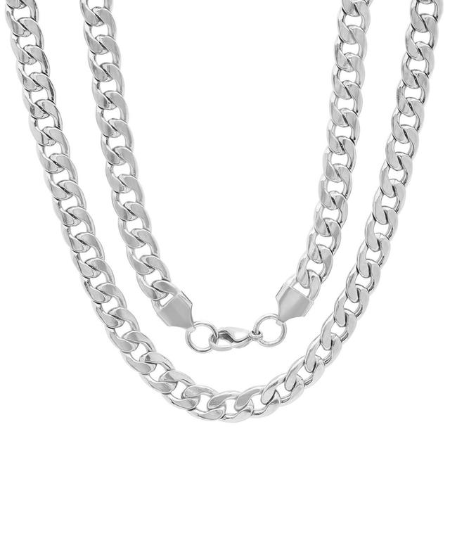 Steeltime Mens Silver-Tone Curb Chain Necklace, 24 Product Image