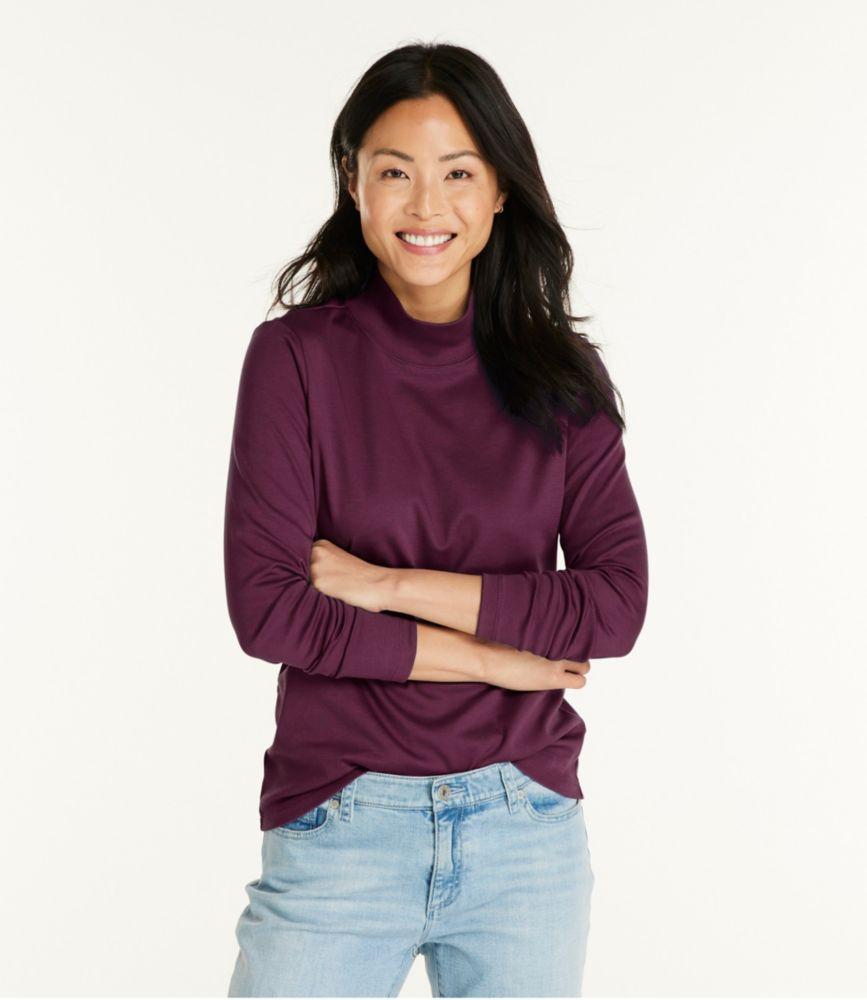 
                            Women's Pima Cotton Tee, Long-Sleeve Mockneck
                         Product Image