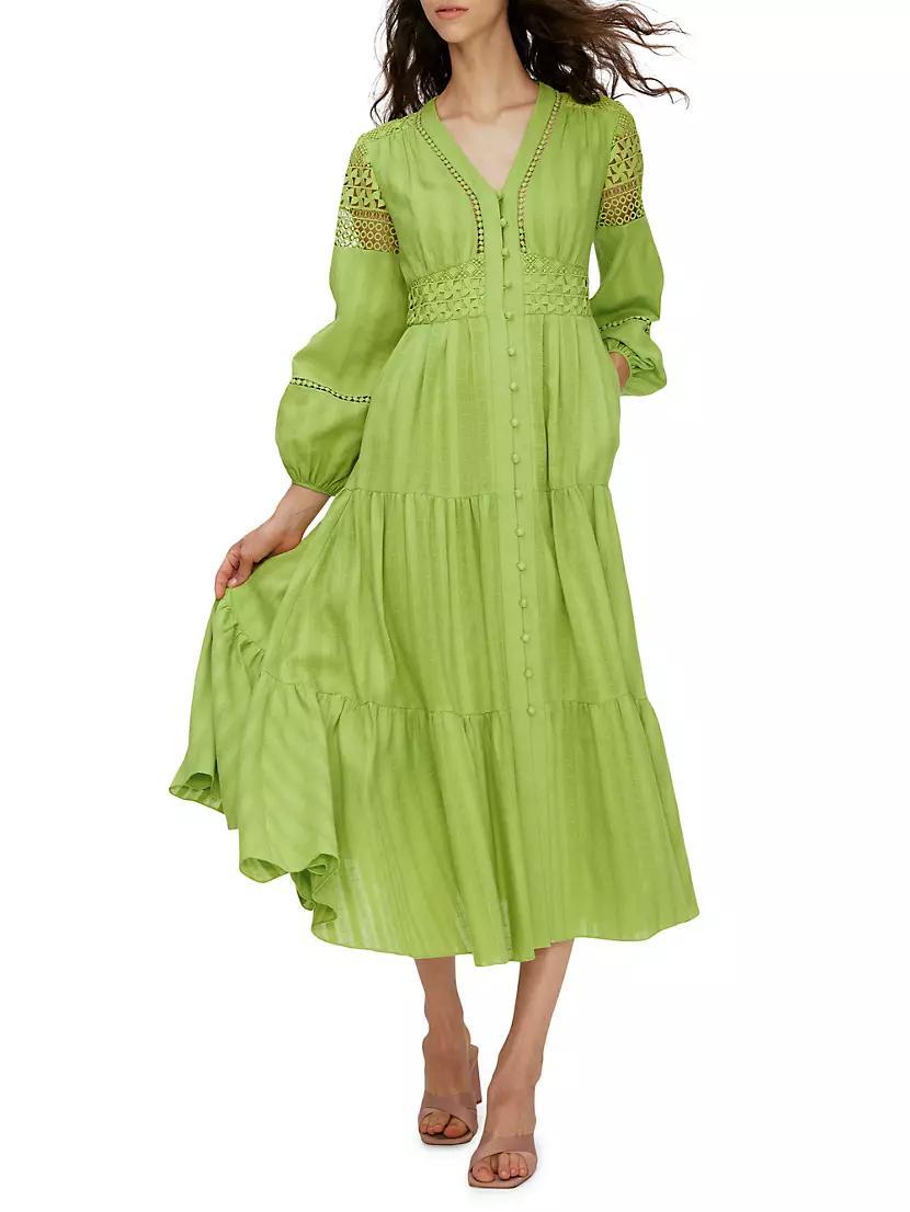 Gigi Embroidered Tiered Maxi Dress Product Image