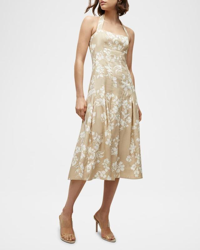 Amalia Floral Halter Midi Dress Product Image