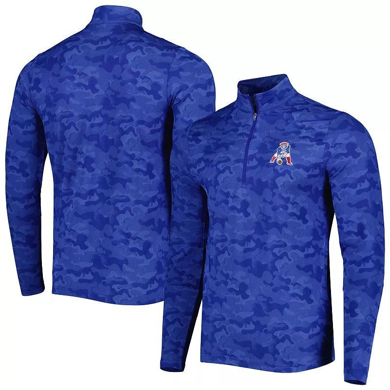 Mens Antigua Royal New England Patriots Brigade Throwback Quarter-Zip Top Product Image