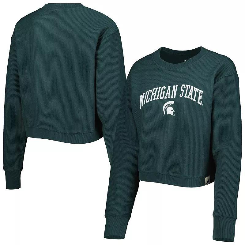 Womens League Collegiate Wear Michigan State Spartans Classic Campus Corded Timber Sweatshirt Product Image