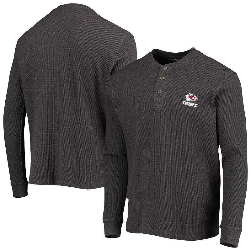 Mens Dunbrooke Heathered Gray Kansas City Chiefs Logo Maverick Thermal Henley Long Sleeve T-Shirt Product Image