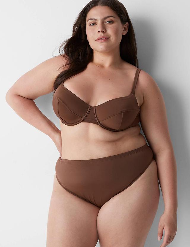 Lane Bryant Underwire Balconette Swim Bikini Top 44DDD Fondue Fudge Product Image