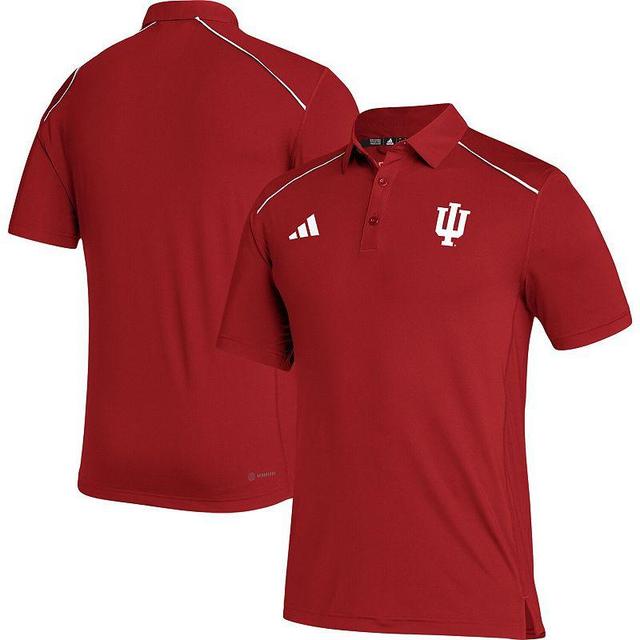 Mens adidas Crimson Indiana Hoosiers Coaches AEROREADY Polo Product Image