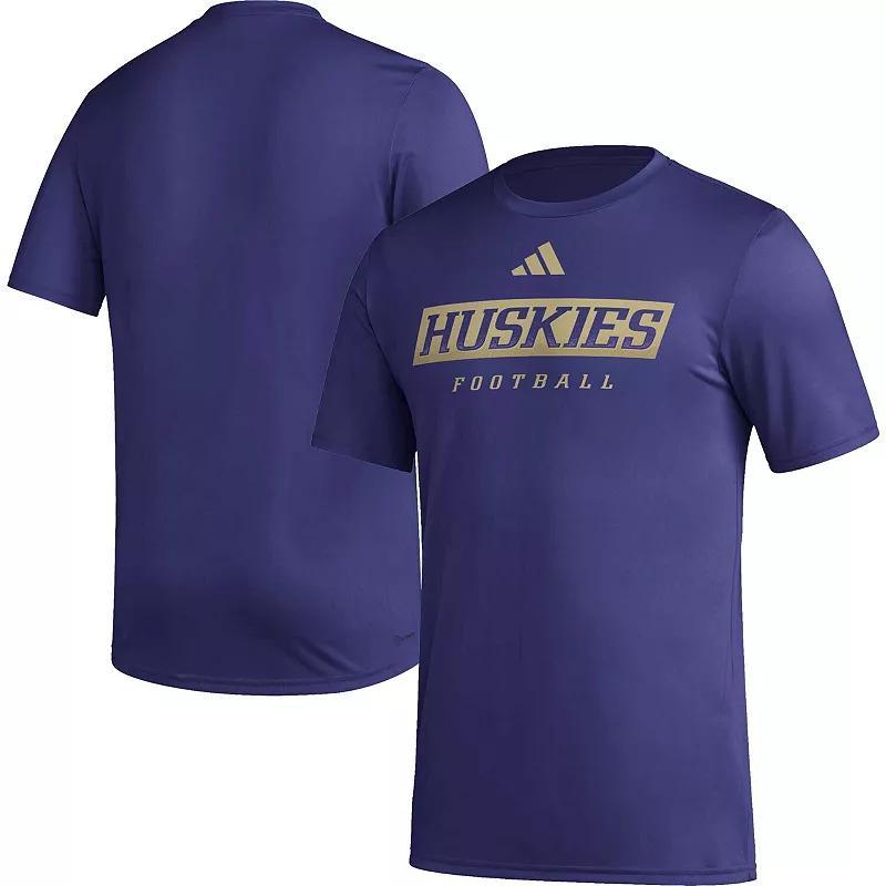 Mens adidas Washington Huskies Football Practice AEROREADY Pregame T-Shirt Product Image