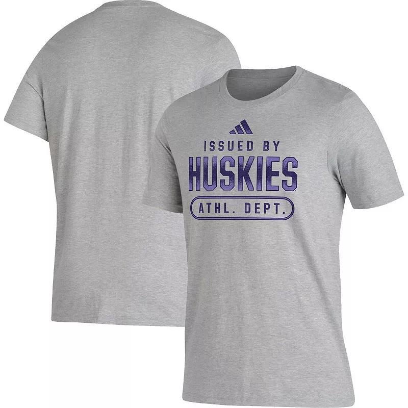 Mens adidas Heather Gray Washington Huskies Sideline AEROREADY Pregame T-Shirt Product Image