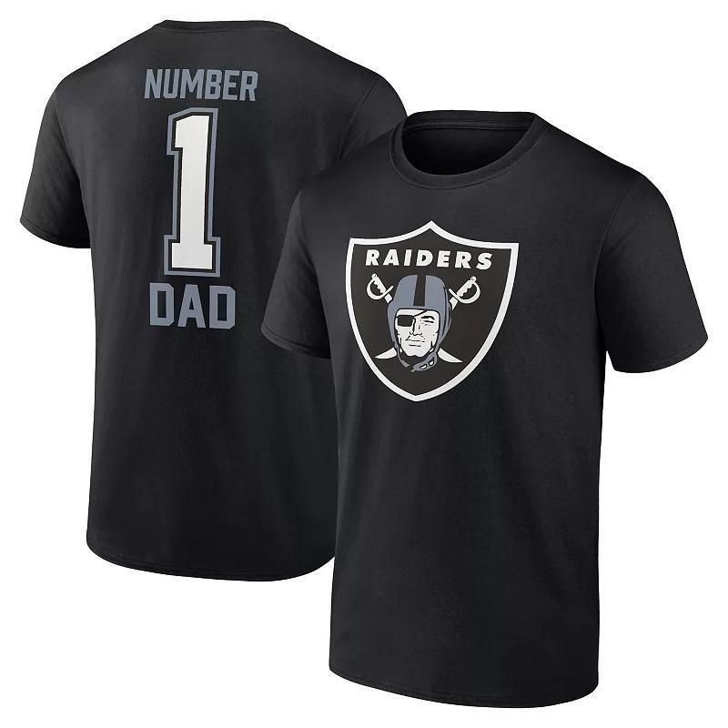 Mens Fanatics Branded Black Las Vegas Raiders #1 Dad T-Shirt Product Image