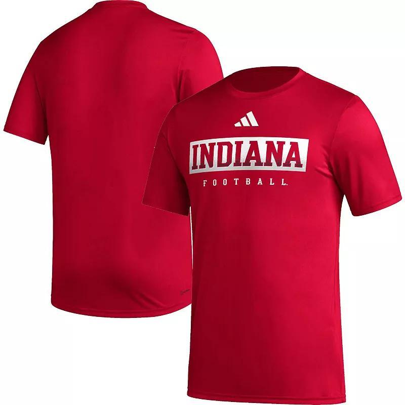 Mens adidas Crimson Indiana Hoosiers Football Practice AEROREADY Pregame T-Shirt Product Image