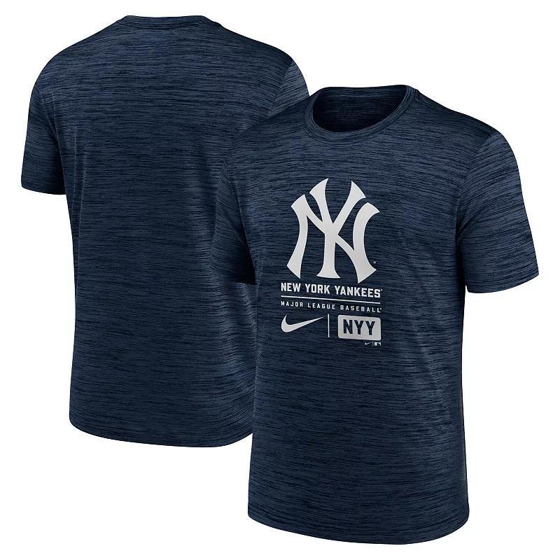 Mens Nike New York Yankees Large Logo Velocity T-Shirt Blue Product Image