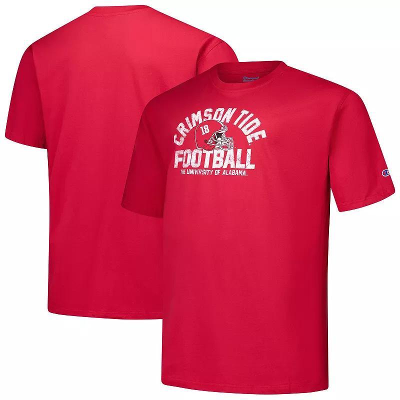 Mens Champion Crimson Alabama Crimson Tide Big & Tall Football Helmet T-Shirt Product Image