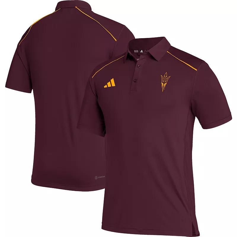 Mens adidas Maroon Arizona State Sun Devils Coaches AEROREADY Polo Product Image