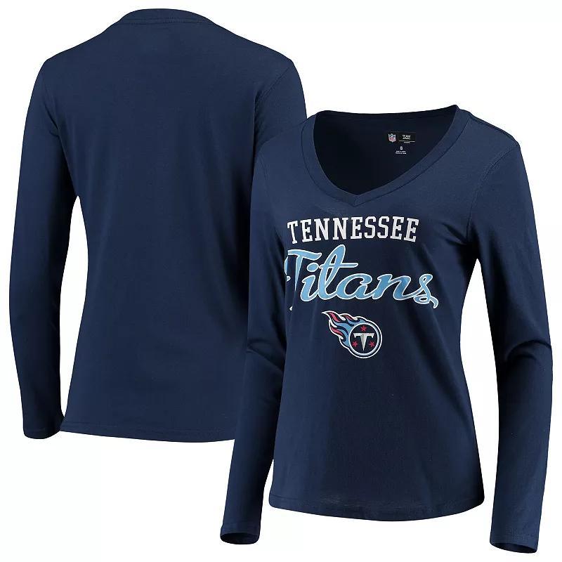 Womens G-III 4Her by Carl Banks Tennessee Titans Post Season Long Sleeve V-Neck T-Shirt Blue Product Image