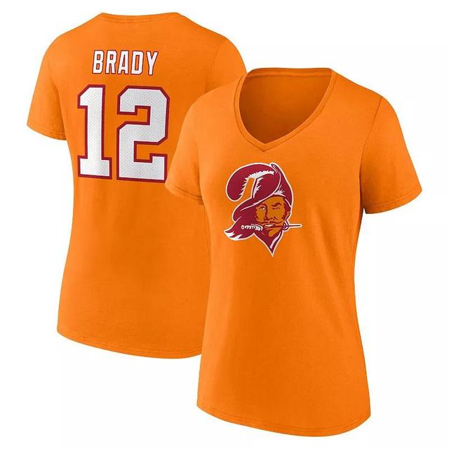 Womens Fanatics Branded Tom Brady Tampa Bay Buccaneers Throwback Player Icon Name & Number T-Shirt Product Image