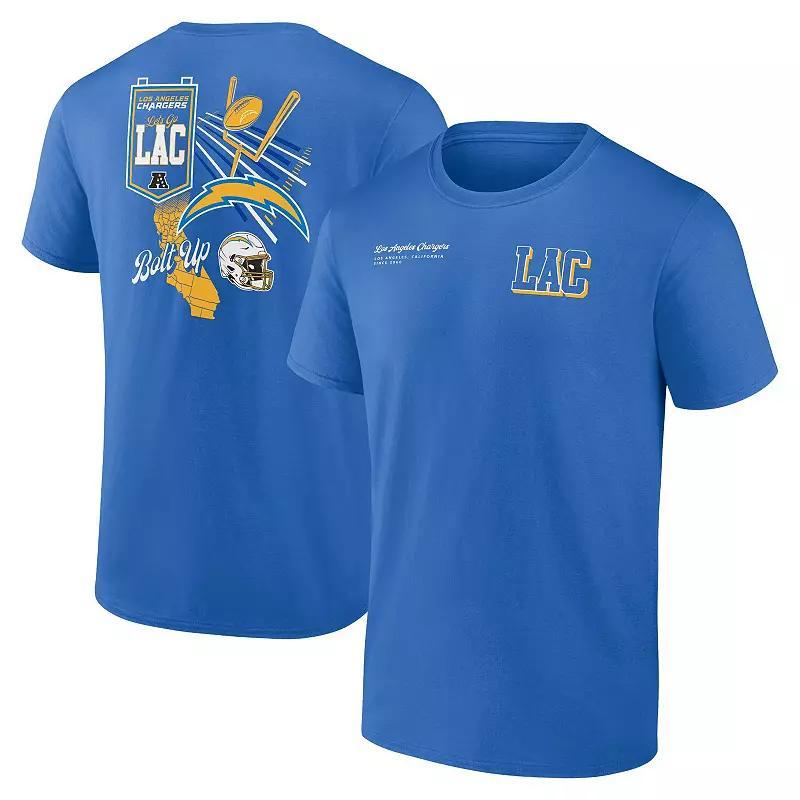 Mens Fanatics Powder Blue Los Angeles Chargers Split Zone T-Shirt Product Image