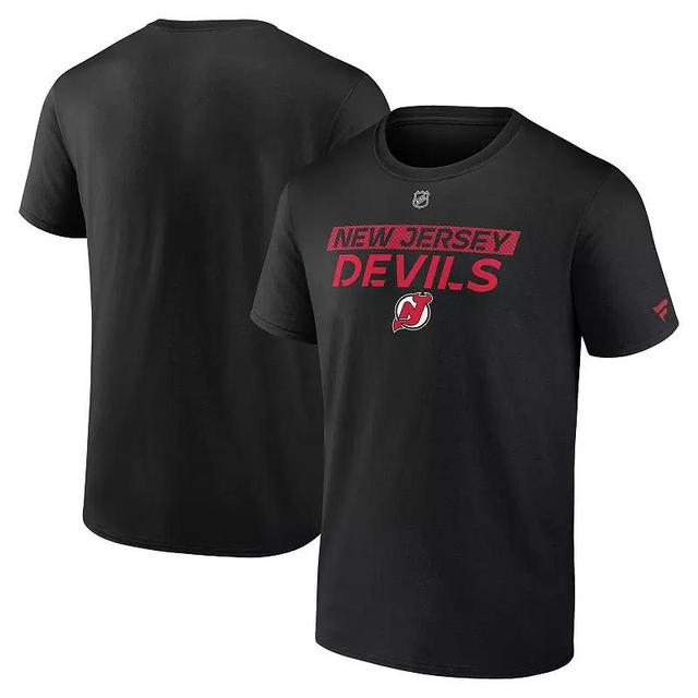 Mens Fanatics Black New Jersey Devils Authentic Pro Core Primary T-Shirt Product Image