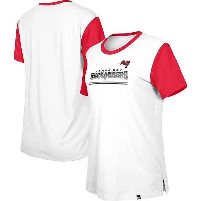 Womens New Era /Red Tampa Bay Buccaneers Third Down Colorblock T-Shirt Product Image