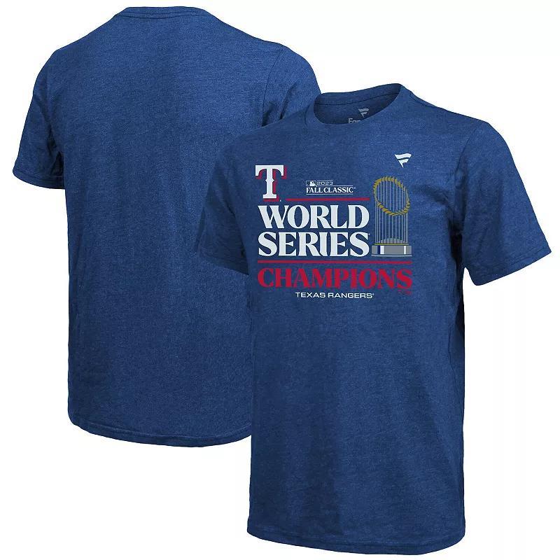 Mens Fanatics Branded Royal Texas Rangers 2023 World Series Champions Locker Room Tri-Blend T-Shirt Product Image