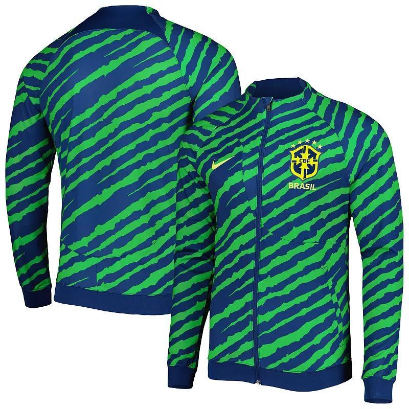 Mens Nike Blue/Green Brazil National Team Academy Pro Anthem Performance Raglan Full-Zip Jacket Product Image