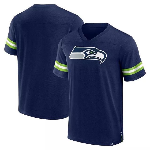 Mens Fanatics Branded College Seattle Seahawks Jersey Tackle V-Neck T-Shirt Blue Product Image