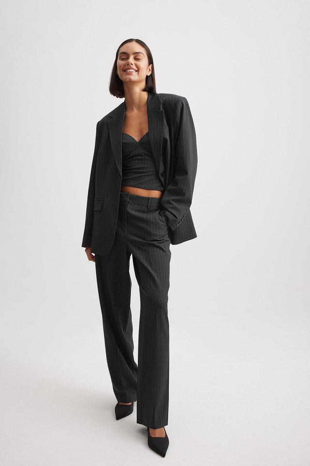 Straight Low Waist Suit Pants Product Image