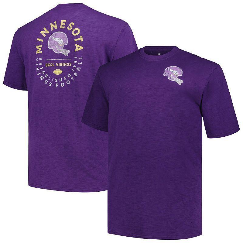 Mens Profile Minnesota Vikings Big & Tall Two-Hit Throwback T-Shirt Product Image