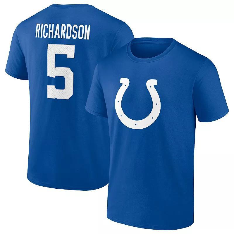 Men's Fanatics Branded Anthony Richardson Royal Indianapolis Colts 2023 NFL Draft First Round Pick Icon Name & Number T-Shirt Product Image