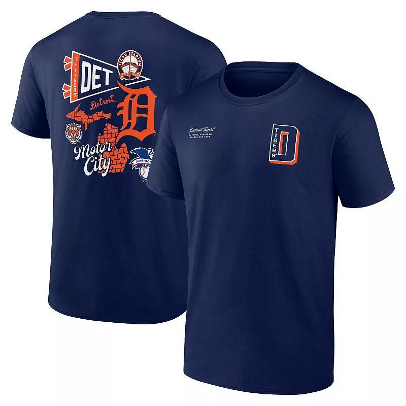 Fanatics Mens Navy Detroit Tigers Split Zone T-Shirt Product Image