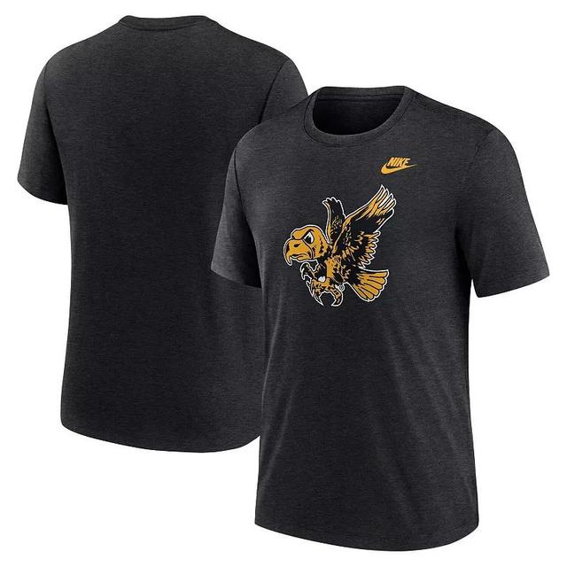 Mens Nike Heather Black Iowa Hawkeyes Blitz Evergreen Legacy Primary Tri-Blend T-Shirt Product Image