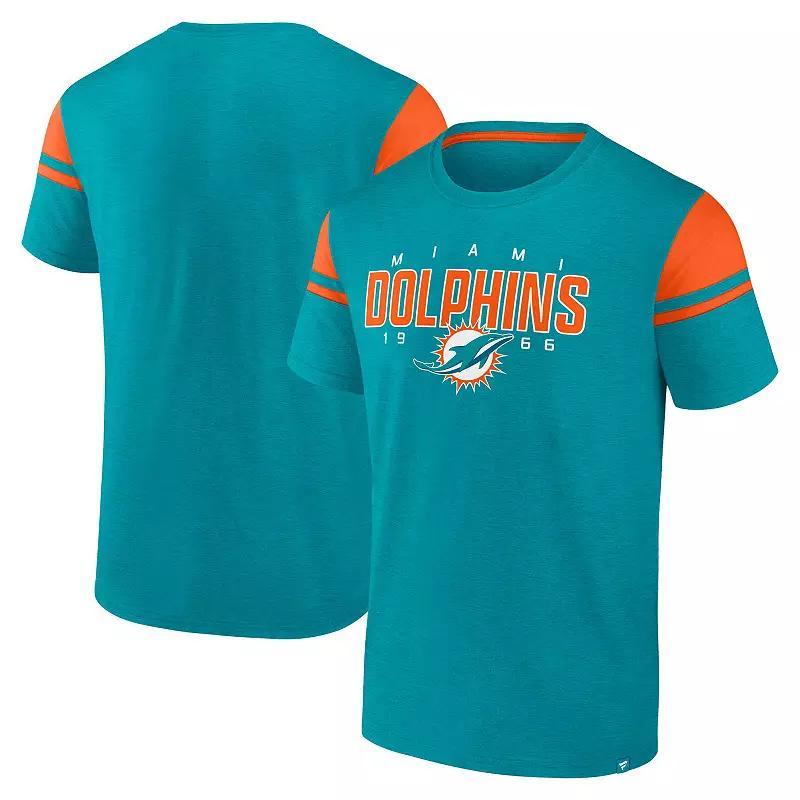 Mens Fanatics Aqua Miami Dolphins Old School Play Slub T-Shirt Turquoise A Product Image