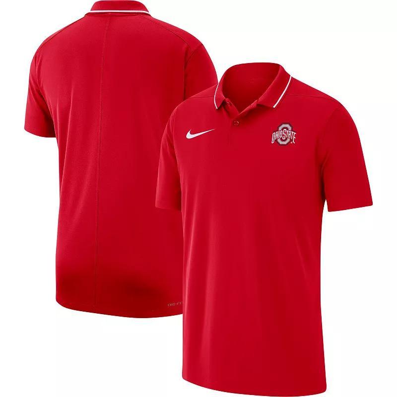 Mens Nike Scarlet Ohio State Buckeyes Coaches Performance Polo Product Image