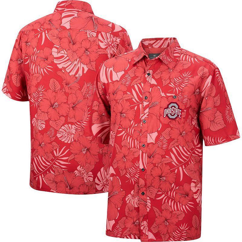 Mens Colosseum Scarlet Ohio State Buckeyes The Dude Camp Button-Up Shirt Product Image