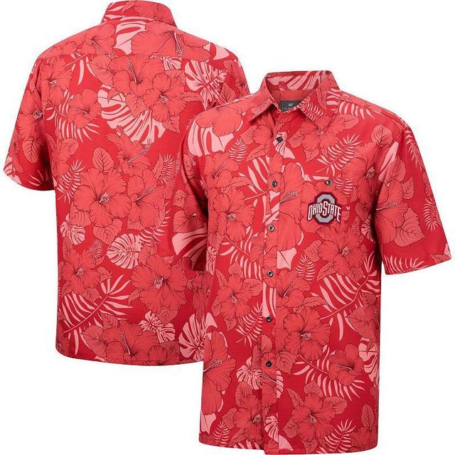 Mens Colosseum Scarlet Ohio State Buckeyes The Dude Camp Button-Up Shirt Product Image