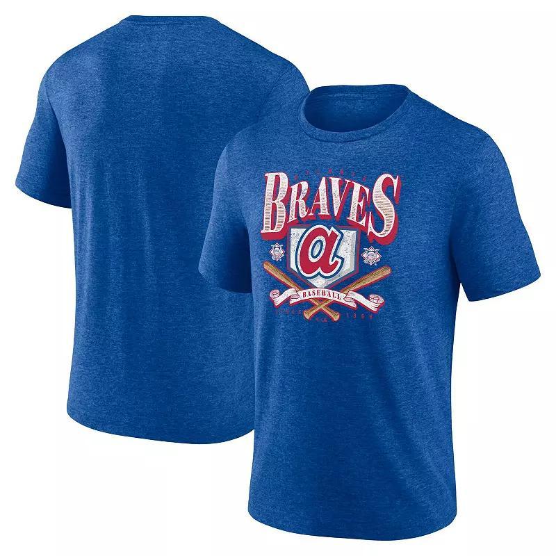 Fanatics Mens Heather Royal Atlanta Braves Home Team Tri-Blend T-Shirt Product Image