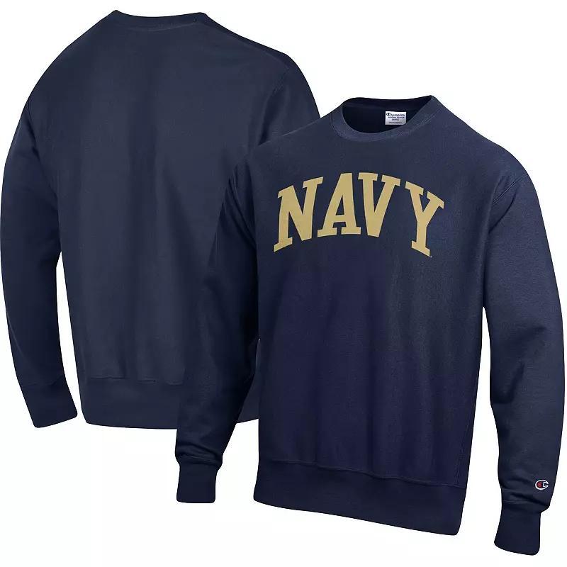 Mens Champion Midshipmen Arch Reverse Weave Pullover Sweatshirt Blue Product Image