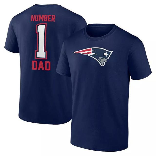 Mens Fanatics Branded New England Patriots #1 Dad T-Shirt Blue Product Image