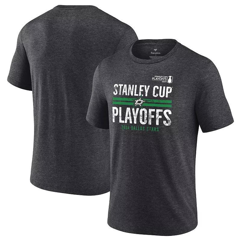 Mens Fanatics Branded Heather Charcoal Dallas Stars 2024 Stanley Cup Playoffs Crossbar Tri-Blend T-Shirt Product Image