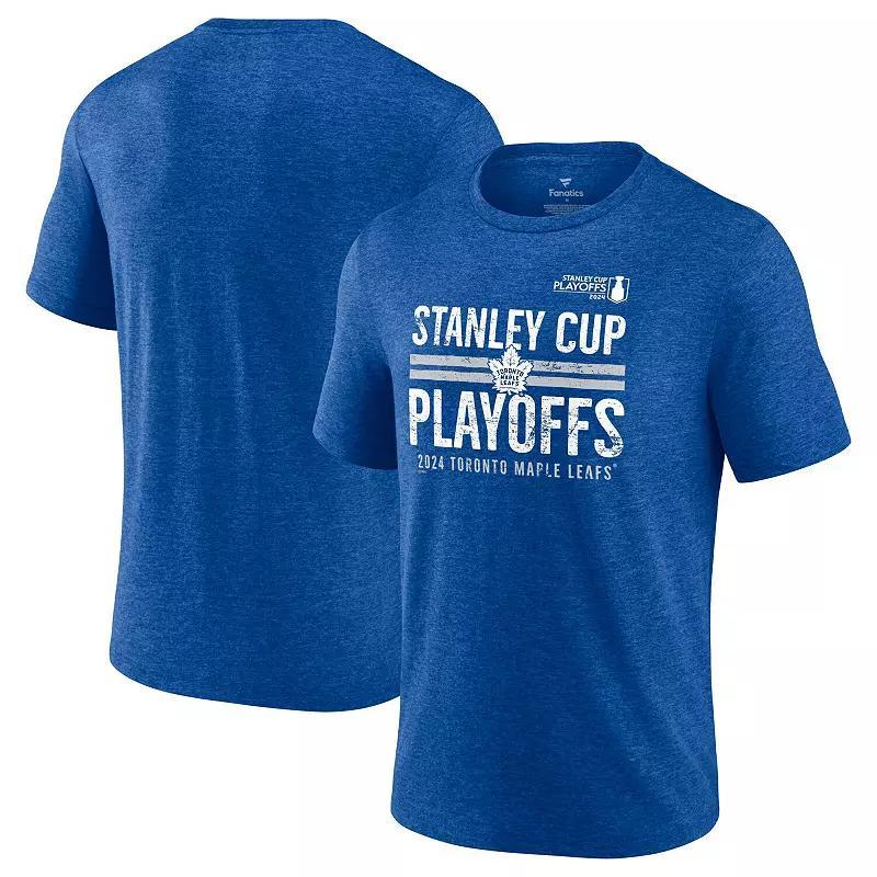 Mens Fanatics Branded Heather Royal Tampa Bay Lightning 2024 Stanley Cup Playoffs Crossbar Tri-Blend T-Shirt Product Image