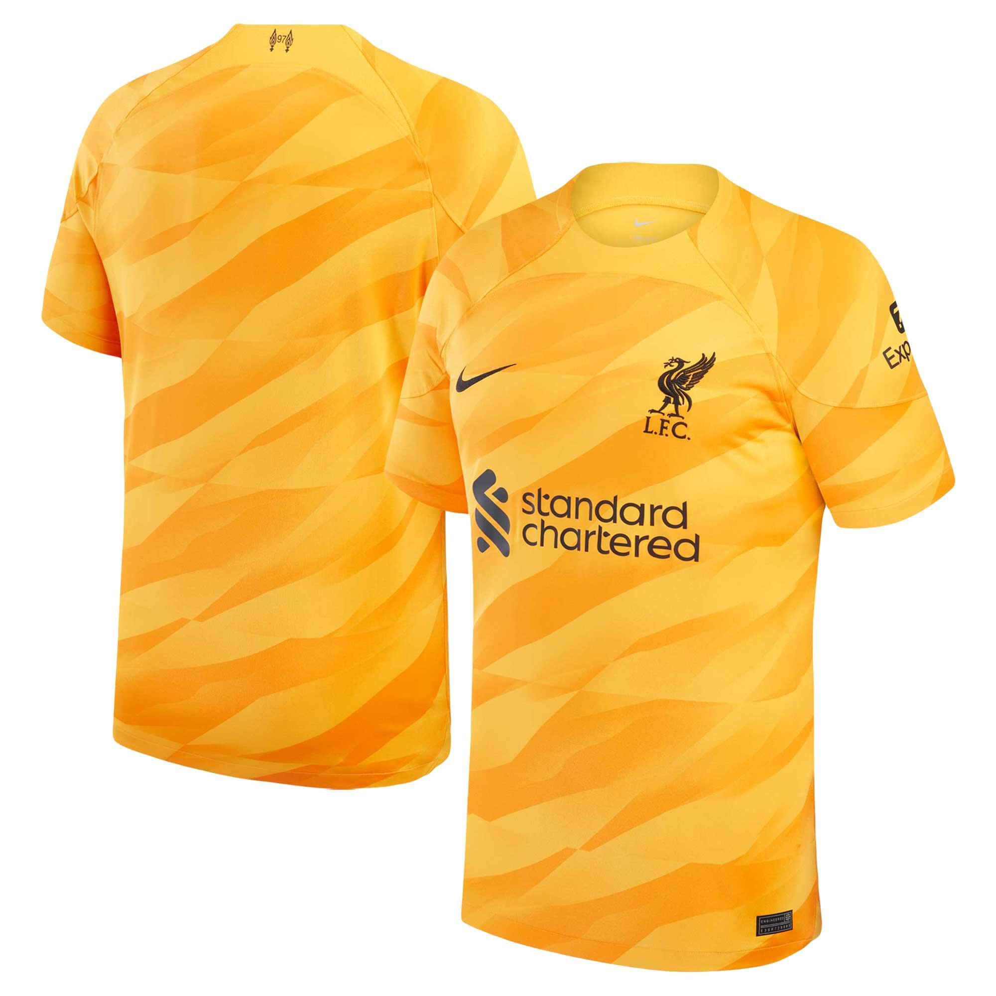 Mens Nike Yellow/Orange Liverpool 2023/24 Goalkeeper Replica Stadium Jersey Product Image