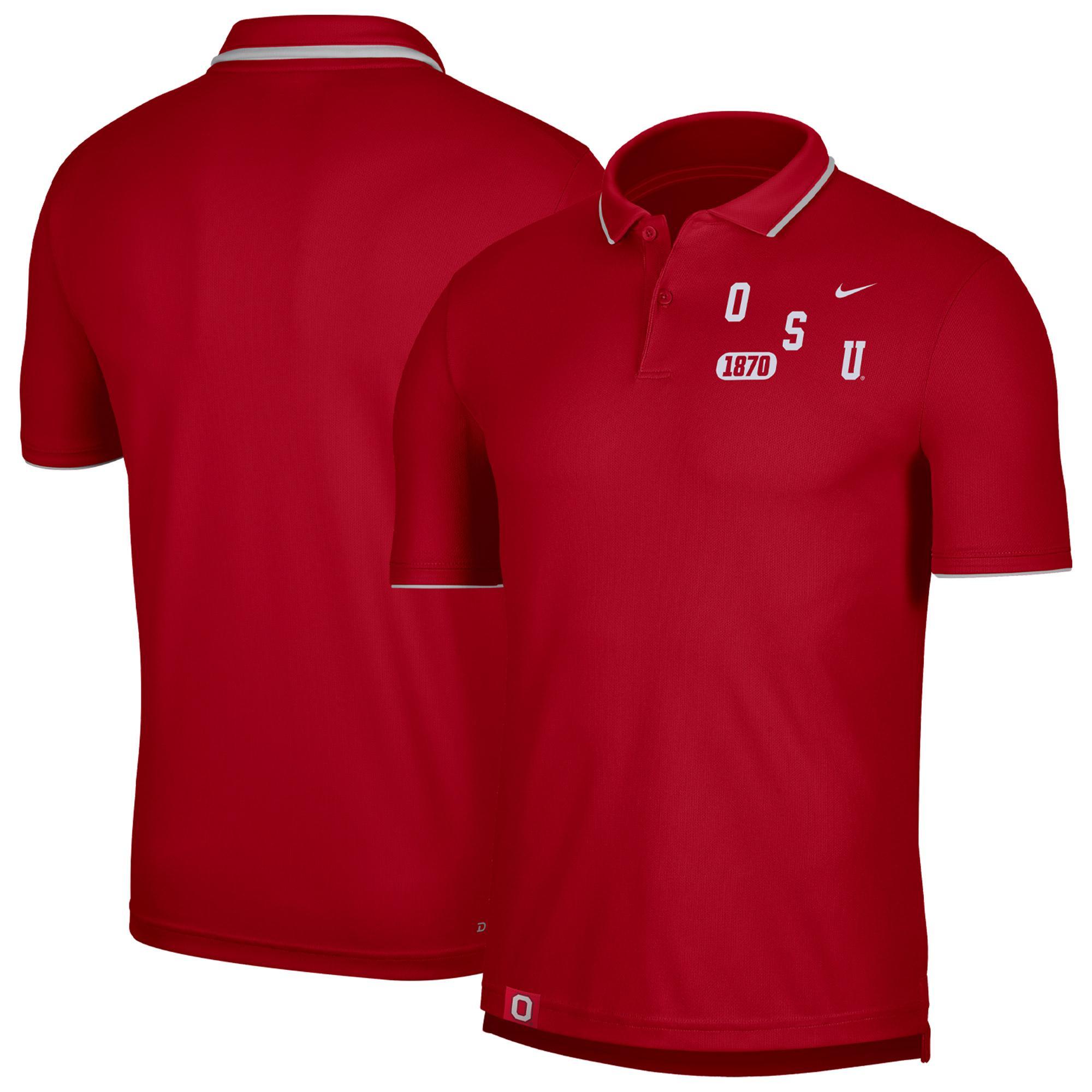 Mens Nike Scarlet Ohio State Buckeyes Wordmark Performance Polo Product Image