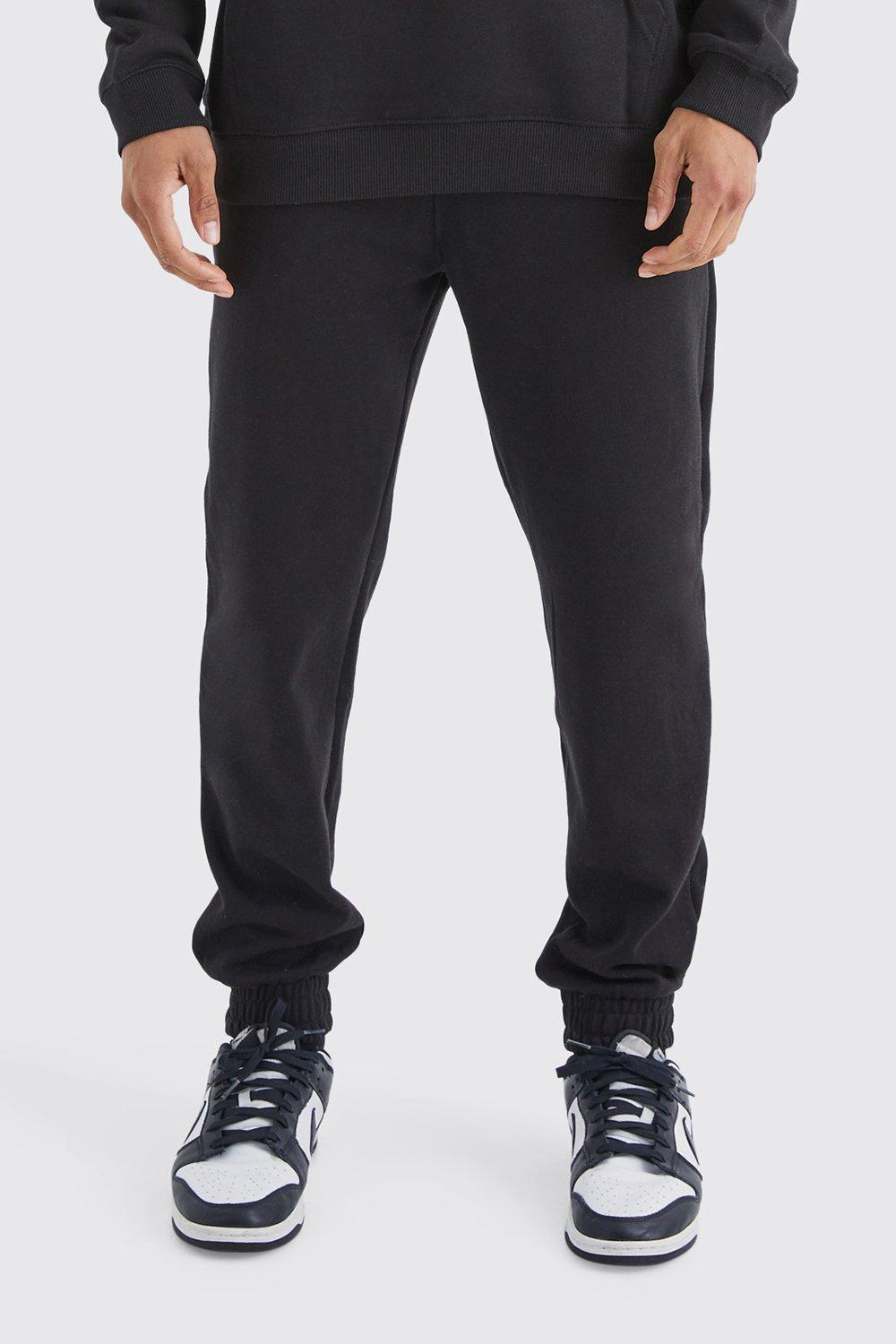 Mens Black Man Signature Regular Fit Joggers, Black Product Image