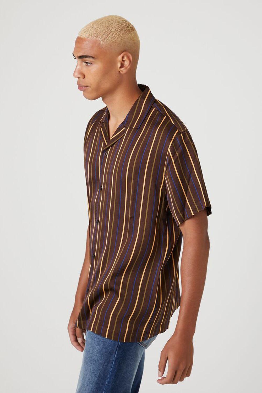 Satin Striped Short-Sleeve Shirt | Forever 21 Product Image