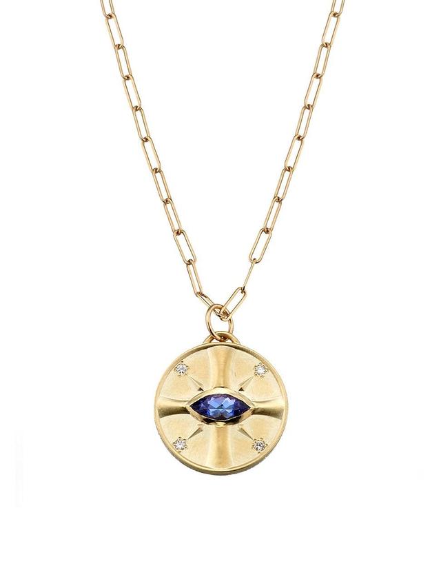 Womens Eye Of The Sun 14K Yellow Gold, Tanzanite, & Diamond Pendant Necklace Product Image