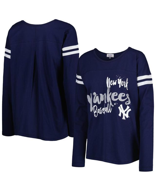 Womens Touch Navy New York Yankees Free Agent Long Sleeve T-shirt Product Image